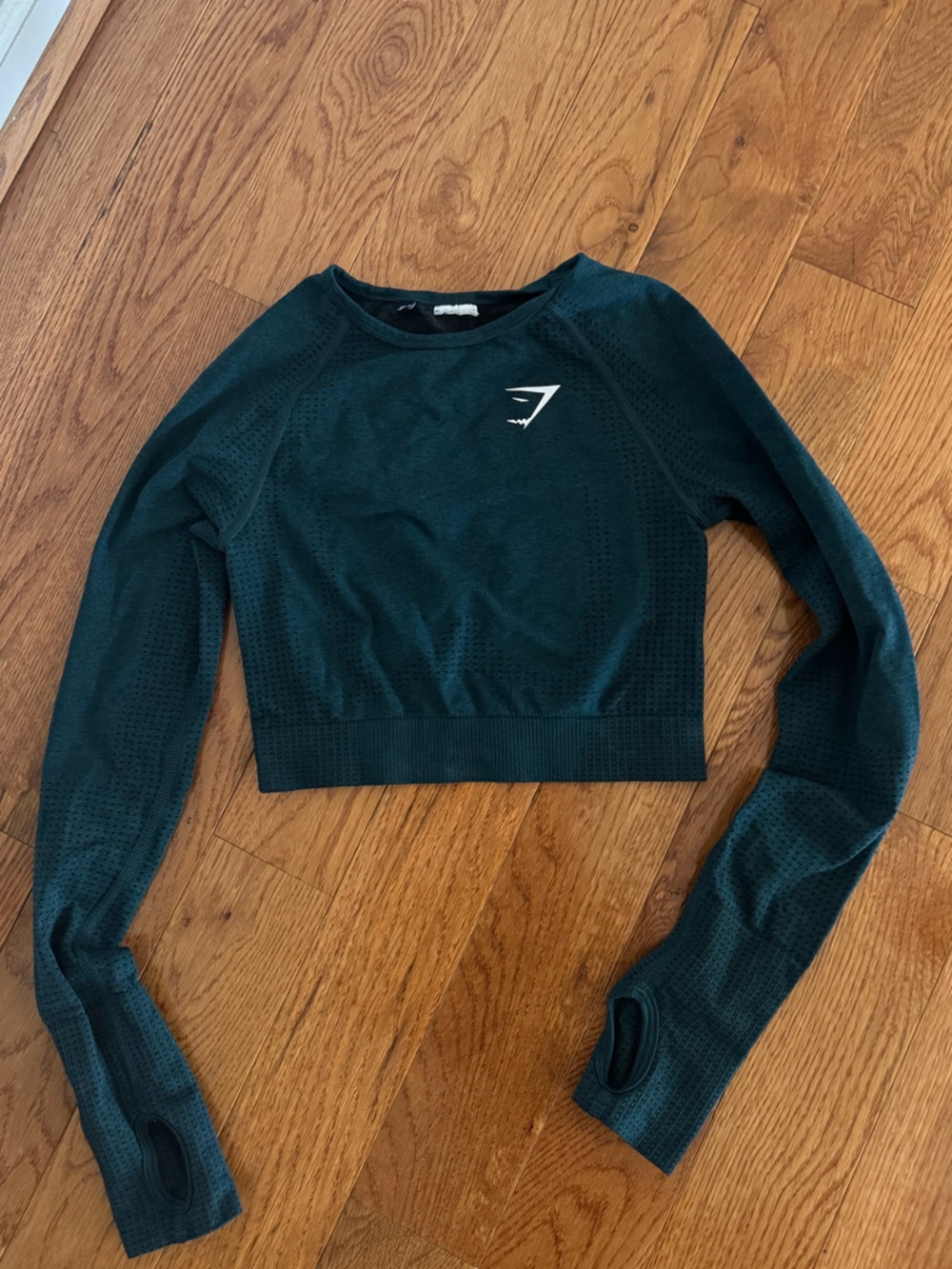 Gymshark Dark Teal Long Sleeve Crop Top